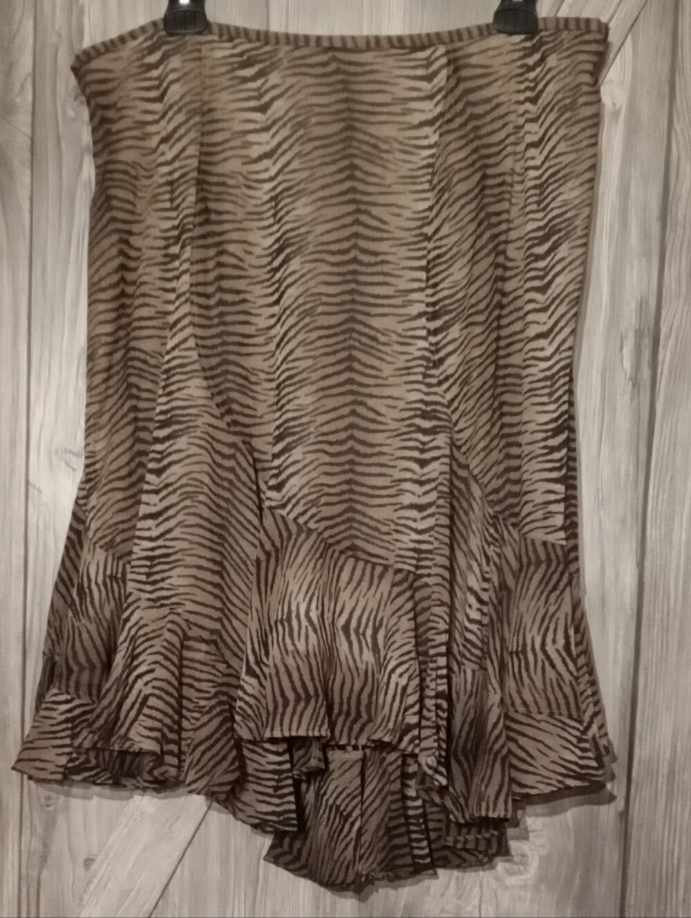 Liz Claiborne Brown Animal Print Flared Skirt 14